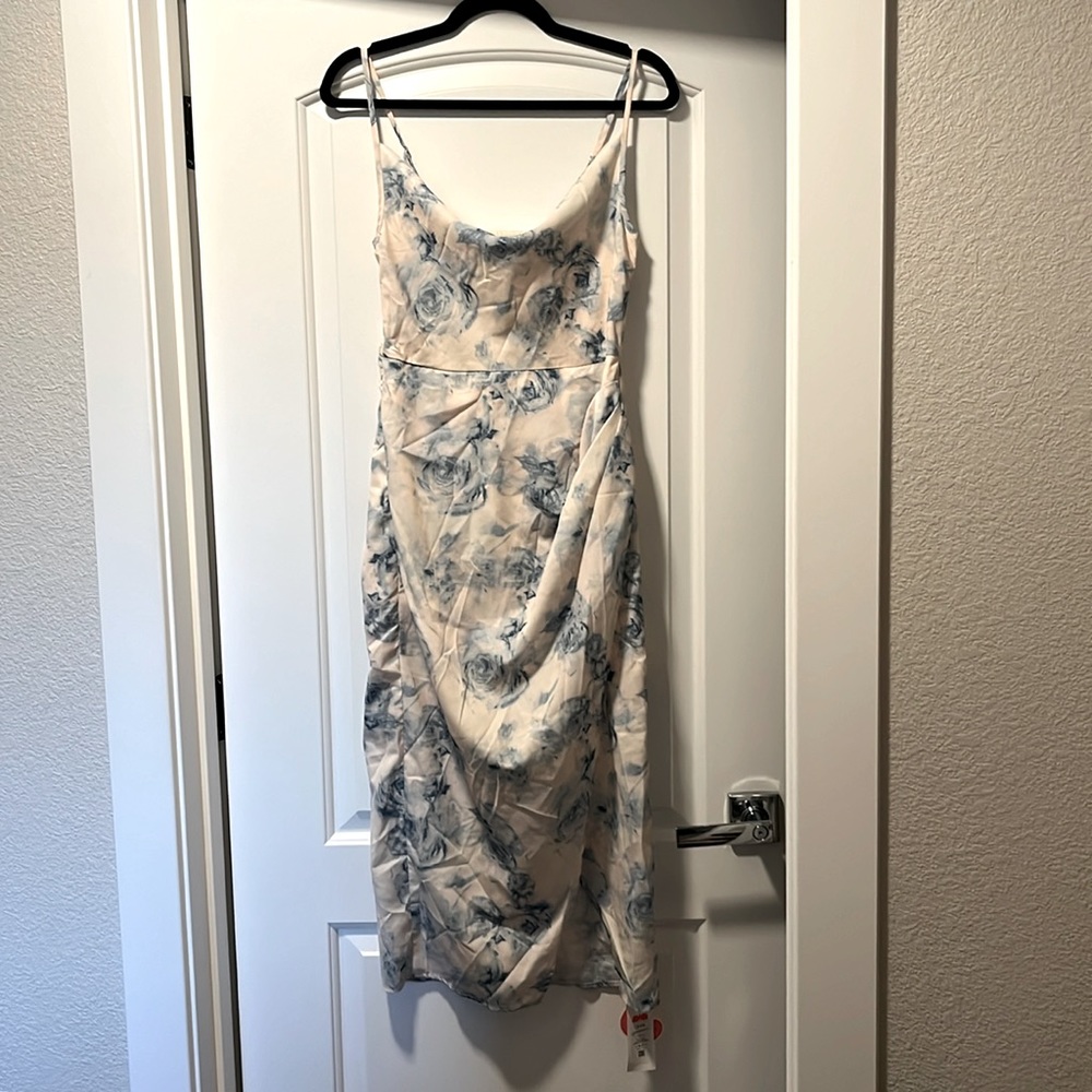 Cider Cowl Neck Slit Midi Dress